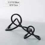 Simple And Modern Black Resin Twisted Knot Abstract Geometric Ornaments - Image 5