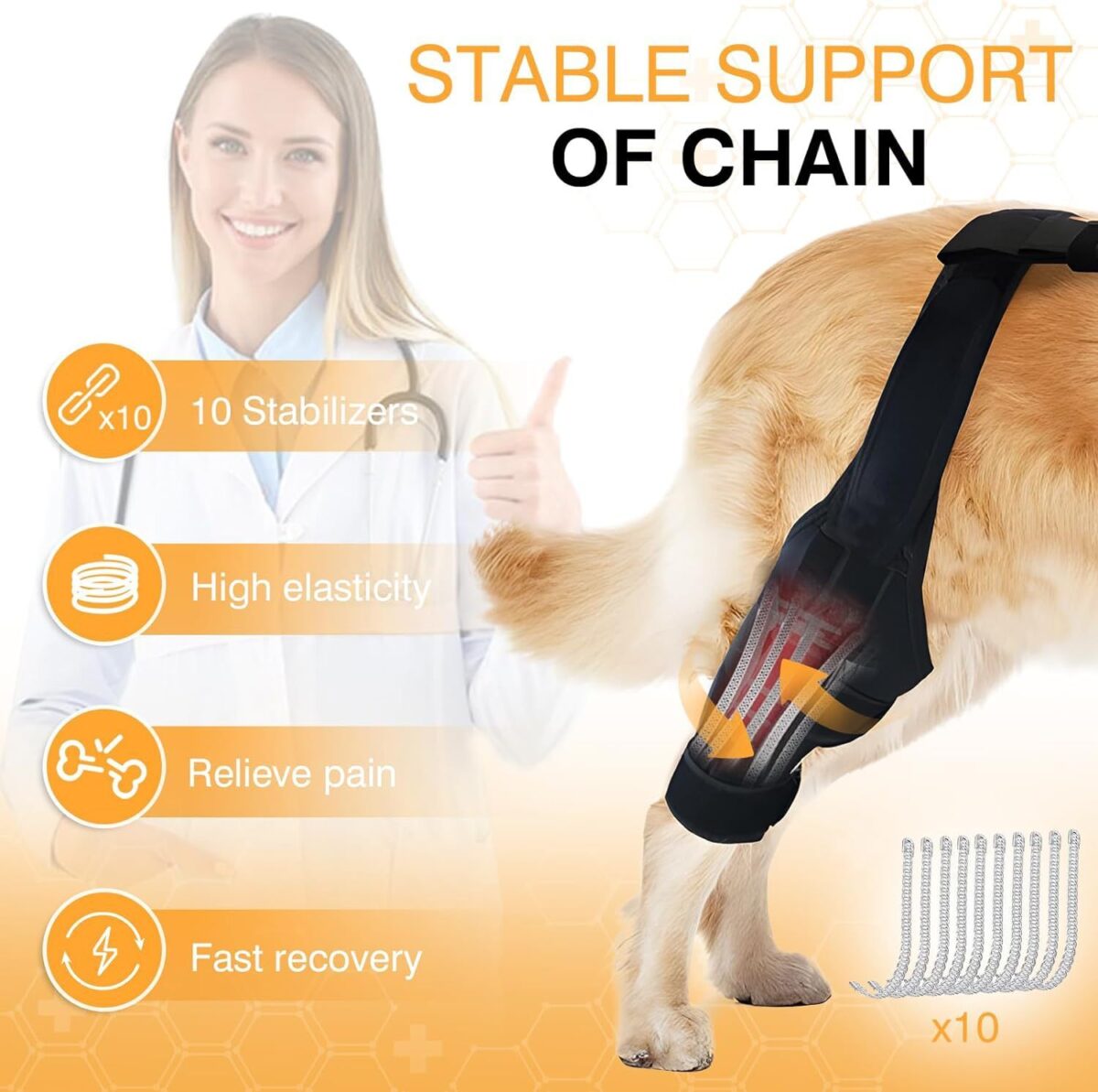 Leg Protector For Dogs Knee Brace Auxiliary Belt Joint Protection Pet Supplies Great Deal - Image 5
