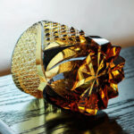 Amber Black Crystal Whiskey Glass With Engraving - Image 2