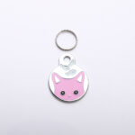 Pet Dog Brand Cute Cartoon Cat And Fish Printed Cat Necklace Pendant Alloy Dog Collar Ornament Pendant