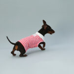 Dog Vest Sleeveless Red Striped Small Dog Schnauzer Sausage - Image 5