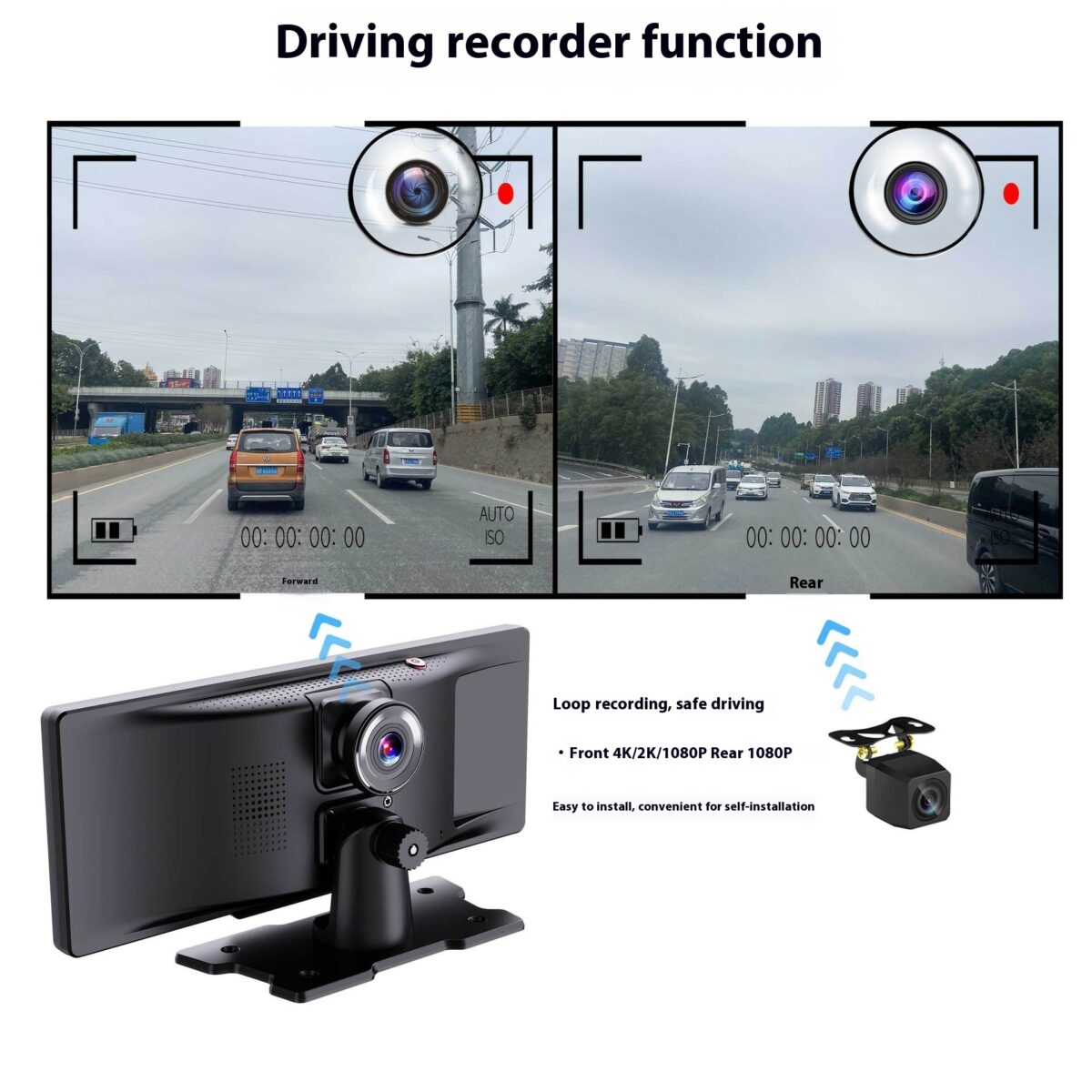 Wireless Carplay Light Sense Wifi Navigation Driving Recorder - Image 2