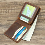Men Crazy Horse Leather Money Card Bag Leather Wallet - Image 8