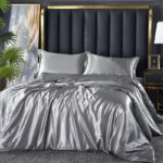 Artificial Silk Double-sided Silk Satin Quilt Cover Bed Sheet Four-piece Set - Image 3