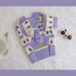 Retro Purple Flower Sweater Cute Pet Cat Dog Autumn And Winter Knitted Clothes - Image 4