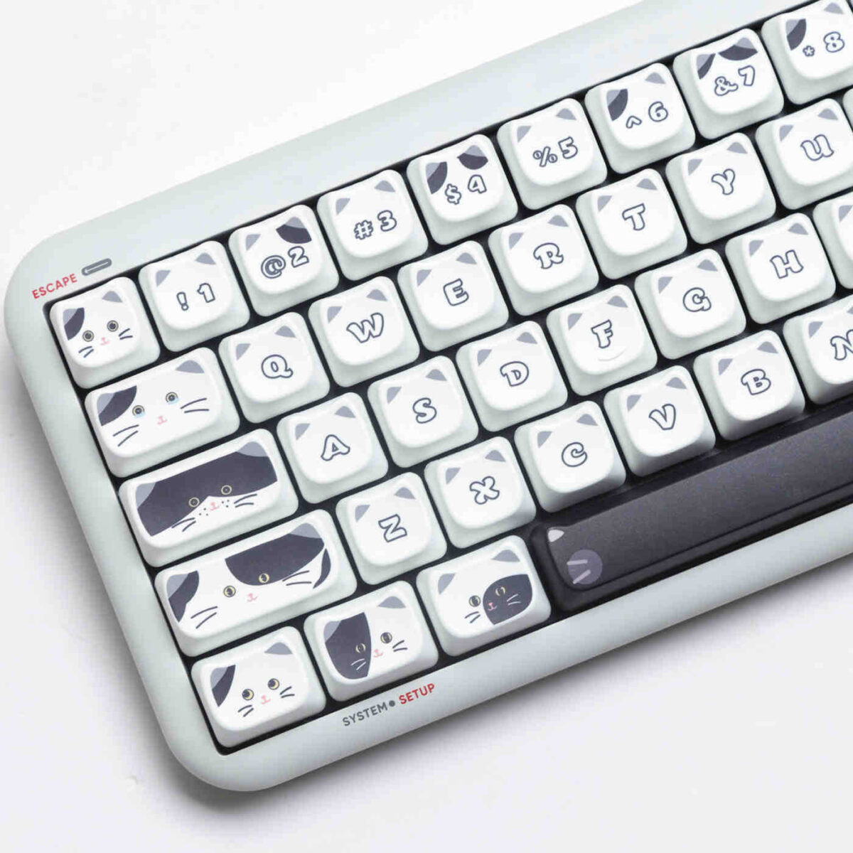 Black And White Kitten Full Set Sublimation Key Cap - Image 1