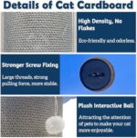 Cat Corner Scratcher Cardboard Kitten Scratching Pad For Wall And Corner Vertical Kitty Scratch Board With Hanging Ball For Indoor Cat Protect Furniture Durable Pet Wear Resistant Mat For Sofa - Image 3