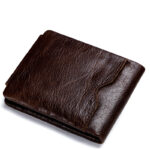 Vintage Crazy Horse Leather Tri-Fold Men's Wallet - Image 4