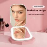 Ultra-thin Foldable Cosmetic Mirror With Light Tricolour Light Convenient HD Luminous - Image 2
