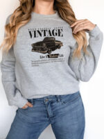 Women's Fashionable Solid Color Printed Long Sleeved Sweatshirt - Image 3