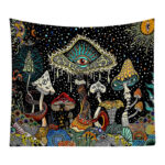Polyester Skull Mushroom Tapestry Bedroom Atmosphere - Image 4