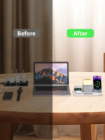 6-in-1 Wireless Charging Set Touch Night Light Mobile Phone Bluetooth Synchronization Time - Image 8