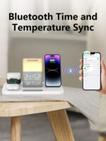 6-in-1 Wireless Charging Set Touch Night Light Mobile Phone Bluetooth Synchronization Time - Image 7