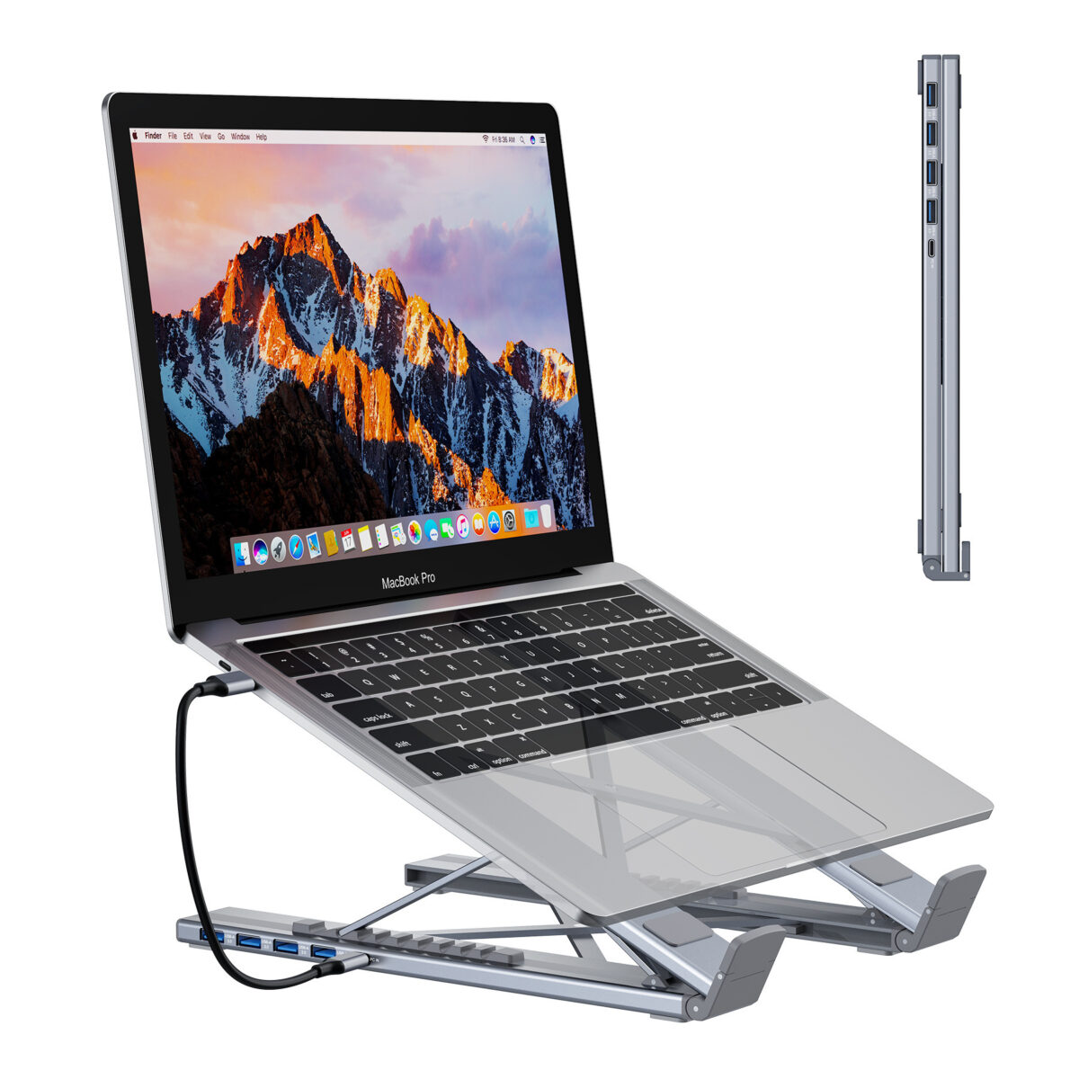 Aluminum Alloy HUB Multi-interface HDMI 8 In 1 Docking Station Laptop Stand - Image 6