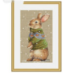 DMC Thread Cross Stitch Kit Sweater Animal Rabbit Decorative Painting - Image 4