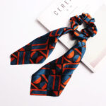 Geometric Hair Band Fashion Satin Big Bow Elastic Horse Tail Ribbon Fabric Large Hair Tie - Image 7