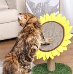 Sisal-Covered Cat Claw Scratcher Pole With Sunflower Cat Scratching Post And Flower Cat Tree Furniture - Image 6