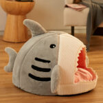 Cosy And Soft Hideout House For Cats With Shark Kennel - Image 3
