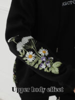 Women's Solid Color Floral Long Sleeved Sweatshirt - Image 6