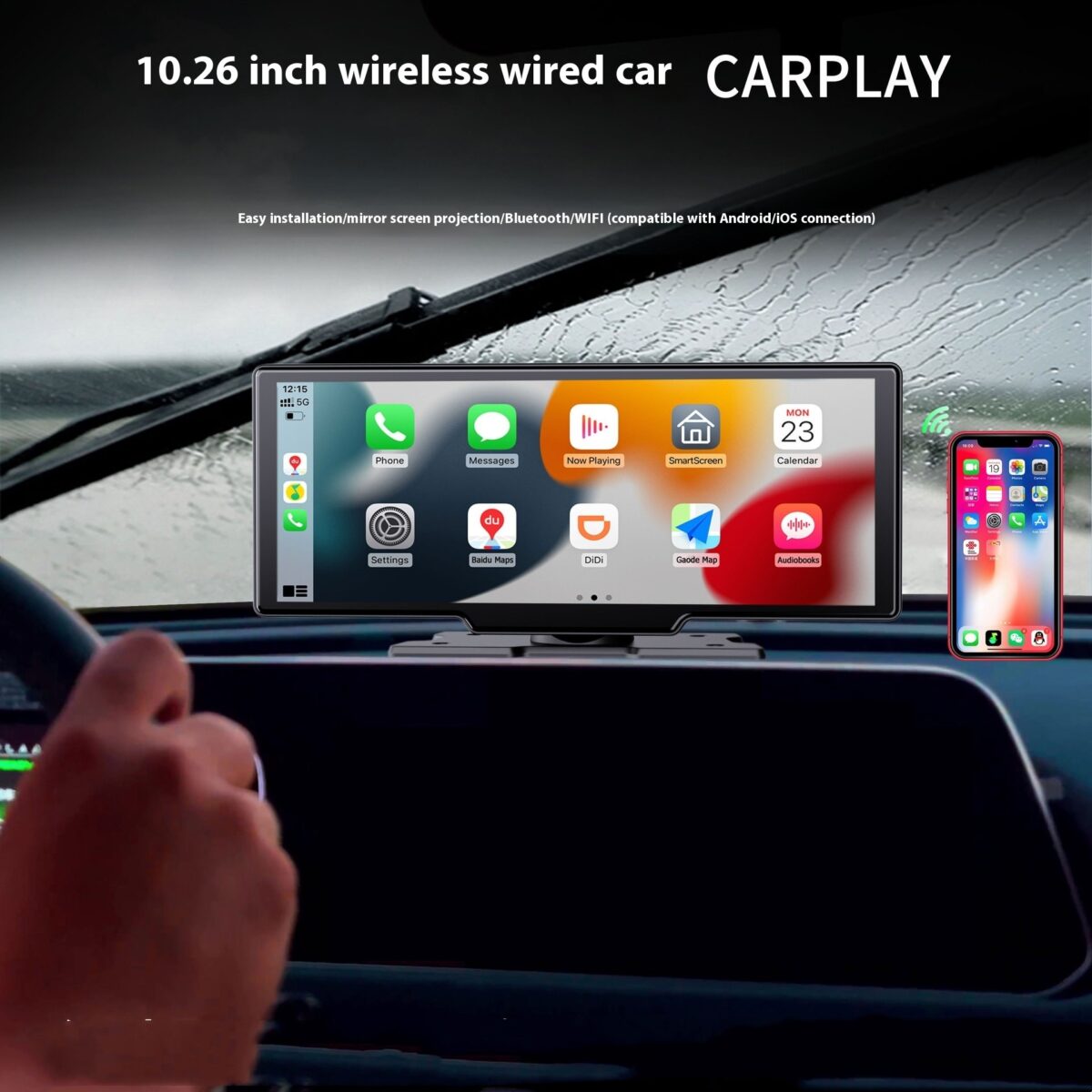 Wireless Carplay Light Sense Wifi Navigation Driving Recorder - Image 1
