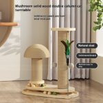 Solid Wood Cat Turntable Scratching Post Durable Toy - Image 3
