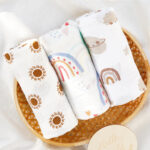 3-piece Combination Baby Swaddling Blanket 2-layer Bamboo Fiber Easy To Dry Gauze Towel Thin Summer - Image 4