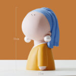 Artistic Girl With Pearl Earrings In The Living Room Entrance Entrance Key Storage Tray Decoration - Image 2