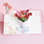 3D PopUp Flower Bouquet Cards Gifts Anniversary PopUp Mom Floral Bouquet Wife Invitation Card Greeting Cards Mothers Day Cards Postcard - Image 6