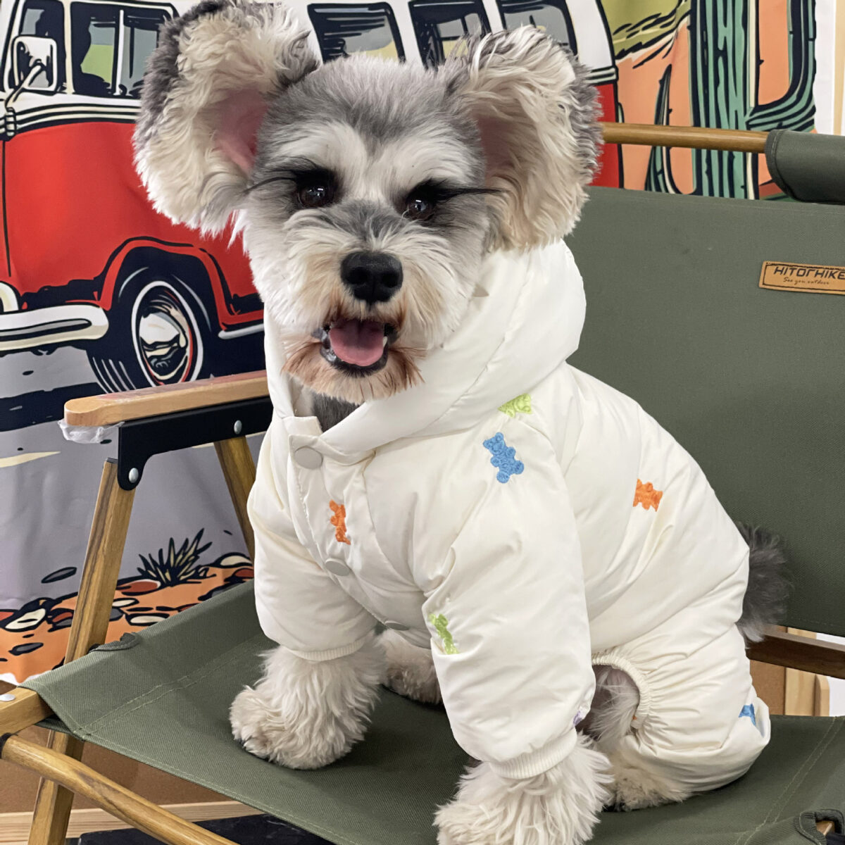 Dog Clothes Thickened Warm Teddy Schnauzer PomeranianBichon Frise Pug Hooded Pet Four Feet Down Jacket - Image 2