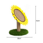 Sisal-Covered Cat Claw Scratcher Pole With Sunflower Cat Scratching Post And Flower Cat Tree Furniture - Image 2