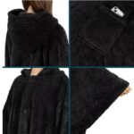 Hooded Cloak Thickened Solid Color Bathrobe - Image 4