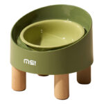 Cat Ceramic Food Basin High Foot Oblique Mouth Neck Protection Bowl Anti-tumble - Image 3