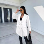 Winter Solid Color Fashion All-match Double-breasted Woolen Coat Women's Clothing - Image 5