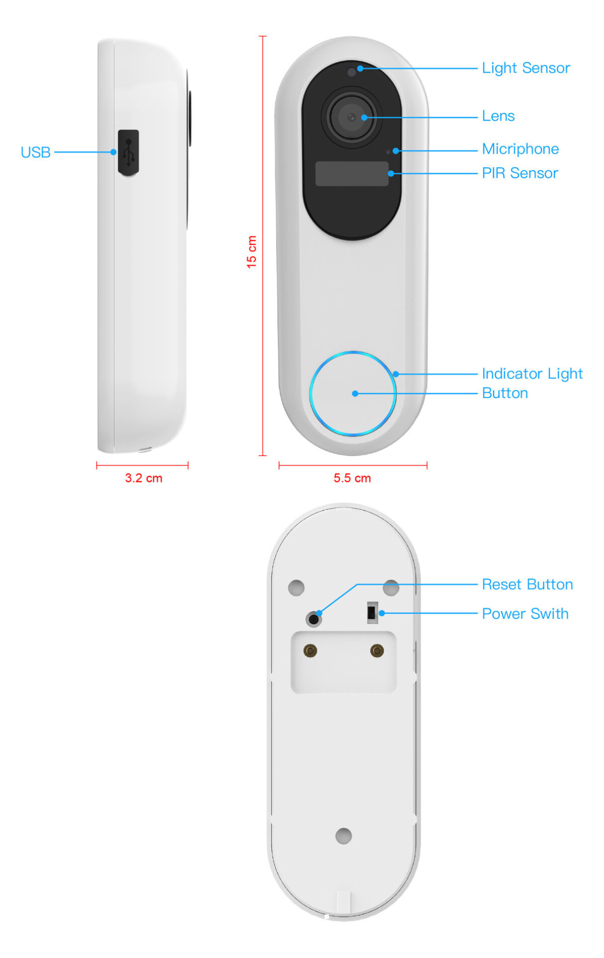 Smart Visual Doorbell Monitoring Intercom Low Power Camera - Image 5