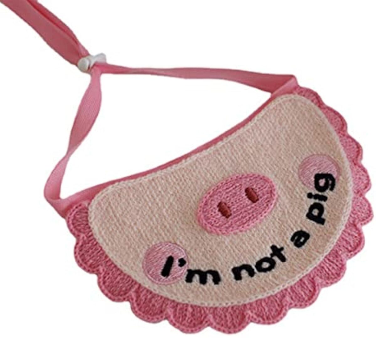 Super Soft Crocheted Cat Saliva Towel For Pets With Cute Pig Decoration - Image 1