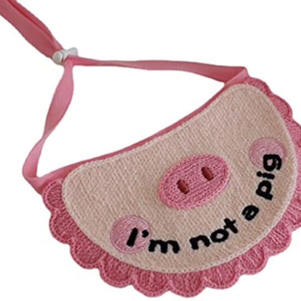 Super Soft Crocheted Cat Saliva Towel For Pets With Cute Pig Decoration