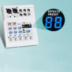 Mancheze4 Mini 4-Channel Sound Card Mixer Bluetooth 88 Effects USB Mixer 4-Channel Recording - Image 2