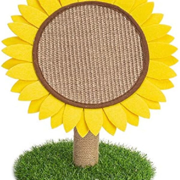 Sisal-Covered Cat Claw Scratcher Pole With Sunflower Cat Scratching Post And Flower Cat Tree Furniture