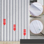 Household Solid Color Folding Partition Door Curtain - Image 3