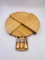 Bamboo Drawer Cheese Knife Bread Fruit Snack Plate - Image 3