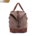 Canvas Traveling Crazy Horse Leather Casual Travel Messenger Shoulder Bag Large Capacity - Image 3