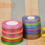 Bow Gold Silk Silver Polyester Ribbon - Image 2