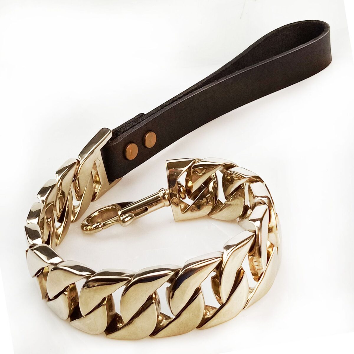 Pet Supplies Stainless Steel 32 Cast Traction Chain, Sandblasted Traction Black Handle - Image 1