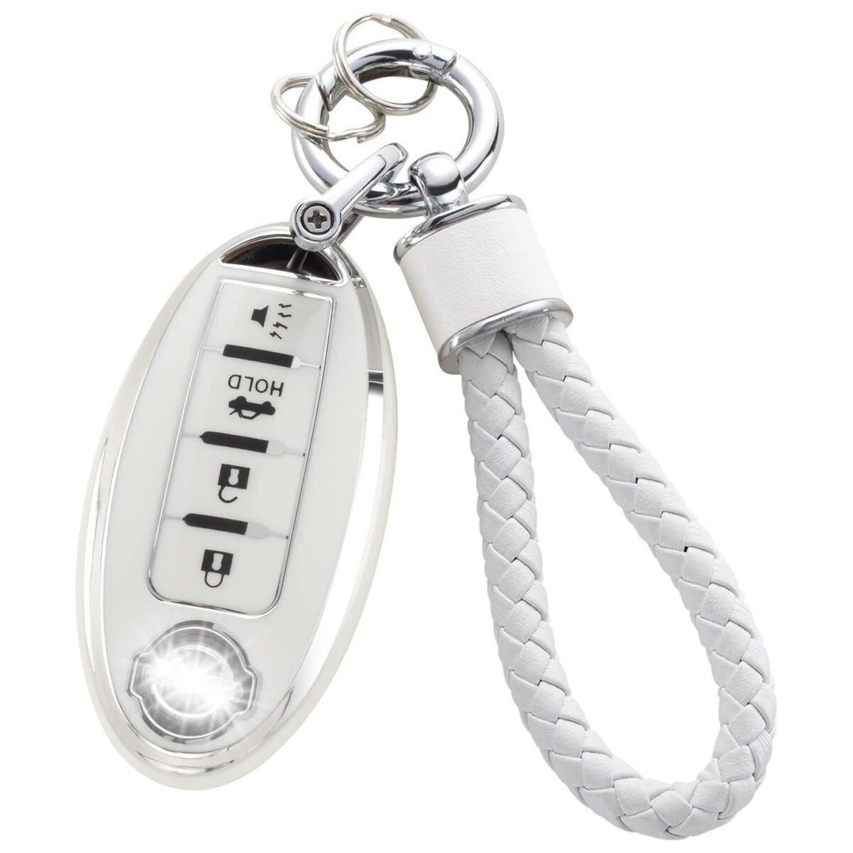 Silver Edge Car Key Cover Cover Matching Car Key Chain Pendant - Image 1