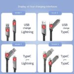 Keychain Four-in-one 60W Fast Charge Portable Short Data Cable - Image 3