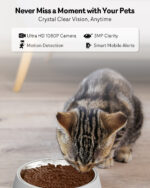 Automatic Cat Feeder With Camera, 1080P HD Video, Night Vision, 5G WiFi, 2-Way Audio, 10s Voice Recorder, Low Food & Blockage - Image 8