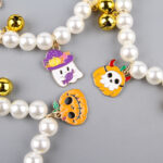 3pcs Pearl Necklace For Pets Halloween Decoration Cat Necklace Puppy Dog Bell Neck Ornament - Image 8