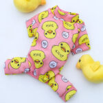 Pet Dog Cat Four-legged Clothes Supplie Duck Cartoon Pajamas Bottoming Out - Image 3