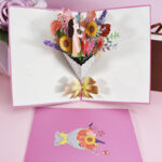 3D PopUp Flower Bouquet Cards Gifts Anniversary PopUp Mom Floral Bouquet Wife Invitation Card Greeting Cards Mothers Day Cards Postcard - Image 5