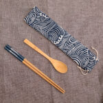 Wooden Chopsticks Spoon Set Travel Portable Tableware - Image 5